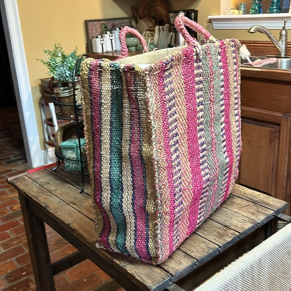 Sisal beach bag 19X19X8 - Picture 2 of 6